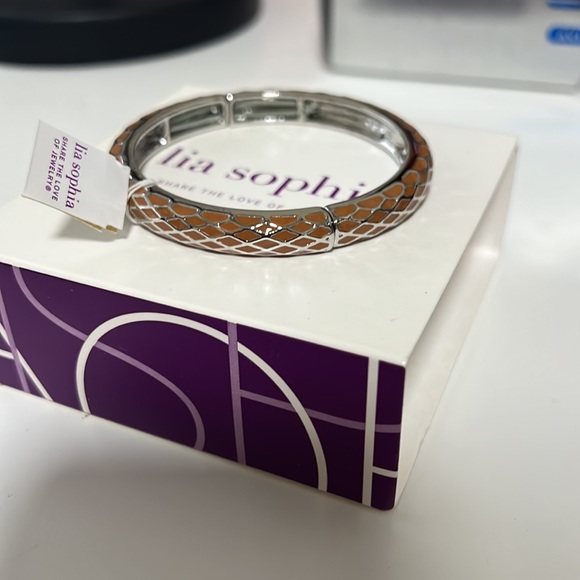 Lia Sophia Stretch Bangle honey lust burnt orange Bracelet - Picture 2 of 3